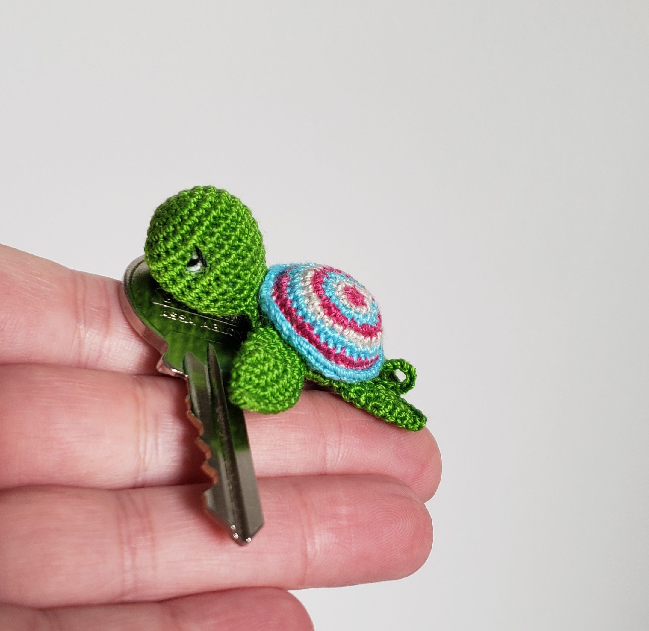 Tortue amigurumi avec attache pour porte clés, Kawaii Miniature