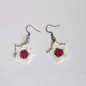 boucles d'oreille fleurs, micro fleurs Kawaii boucles d'oreilles, bijoux au crochet