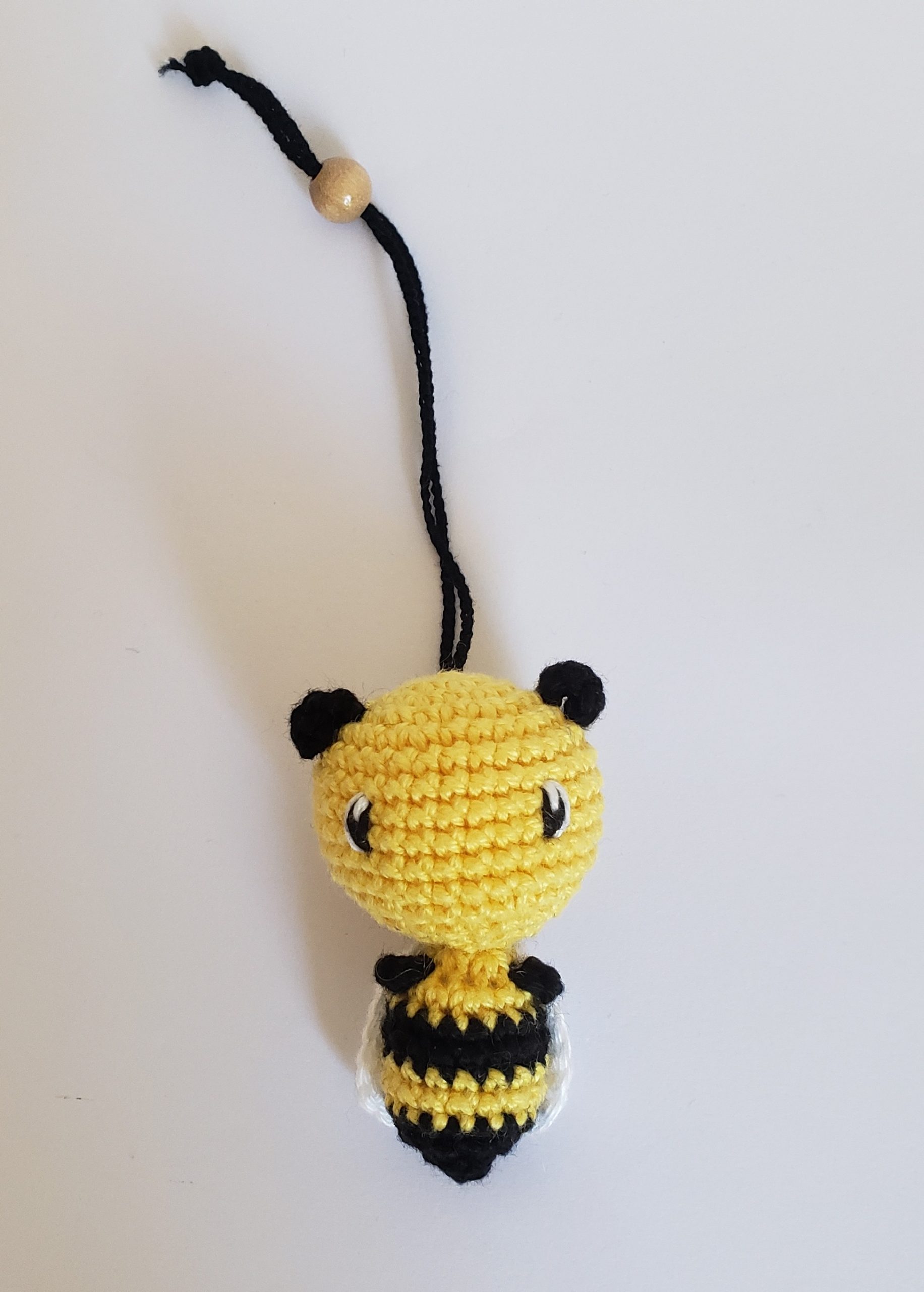 abeille amigurumi kawaii avec attache chainette pour votre rétroviseur de voiture, Kawaii Animal  au crochet – Image 6