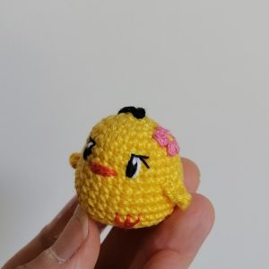 poussin amigurumi kawaii  pour votre porte clés, bébé oiseau Kawaii Animal avec une attache au crochet, cadeau fête ou remerciement